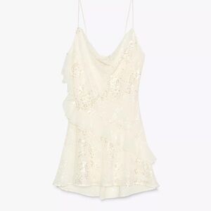 Elegant Sequin Mini White Dress